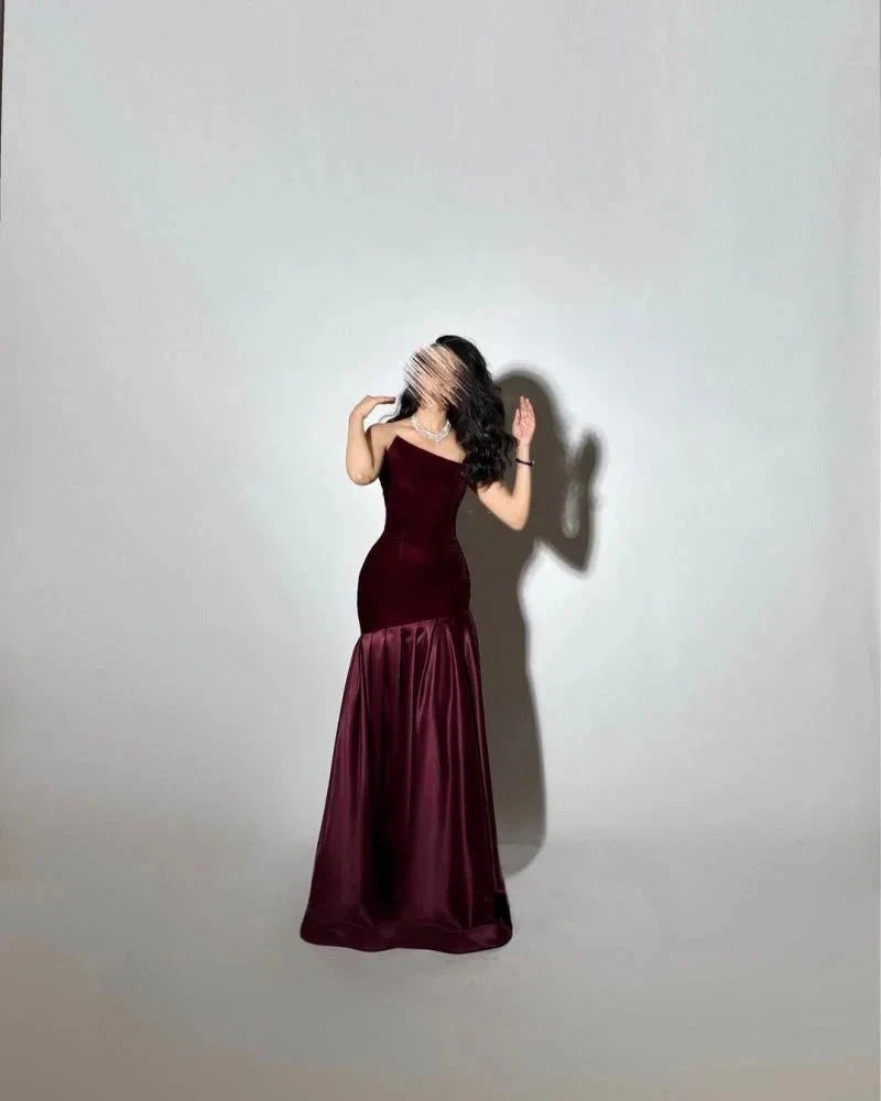 Burgundy Prom Dresses Mermaid Purple Graduation Gown Long simple gentle atmospheric and unique desi Bring summer colors to enhance whiteness by YiHuiw