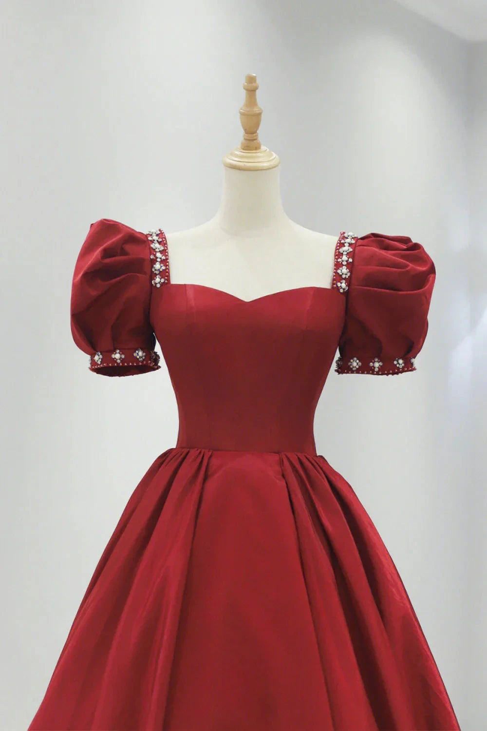 Burgundy Velvet Tea Length Prom Dress A-Line Party Dress with Bow simple gentle atmospheric and unique desi Bring summer colors to enhance white by YiHuiw