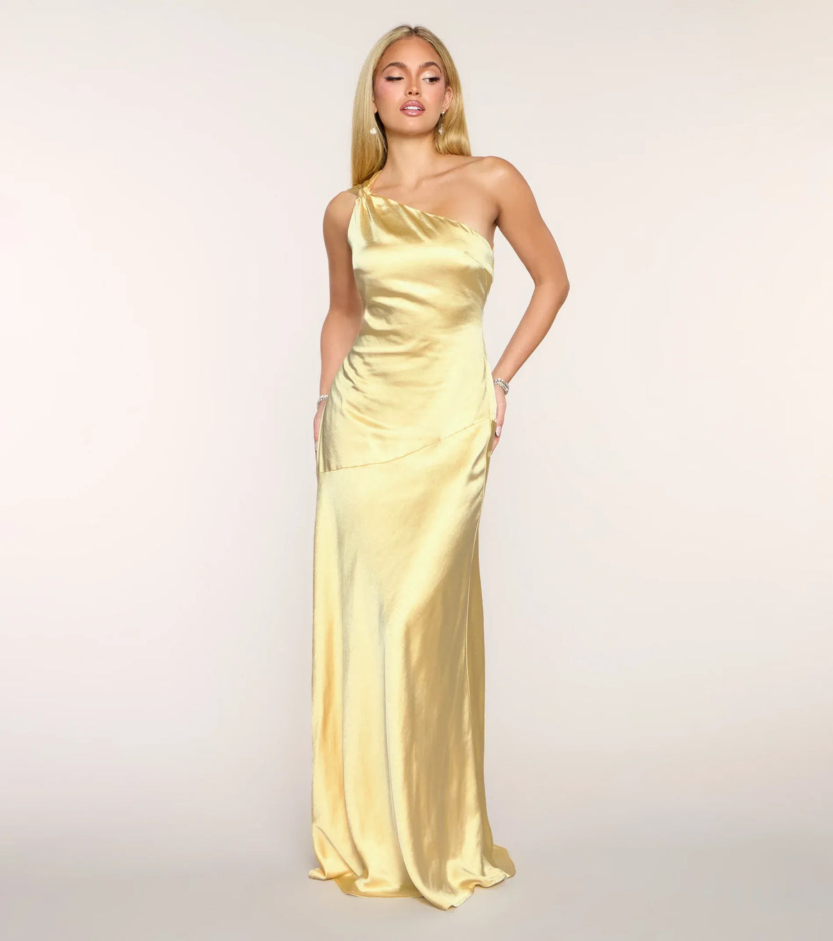 Mermaid One-Shoulder Satin Floor-Length Wedding Dress - Yihuiw by Yihuiw