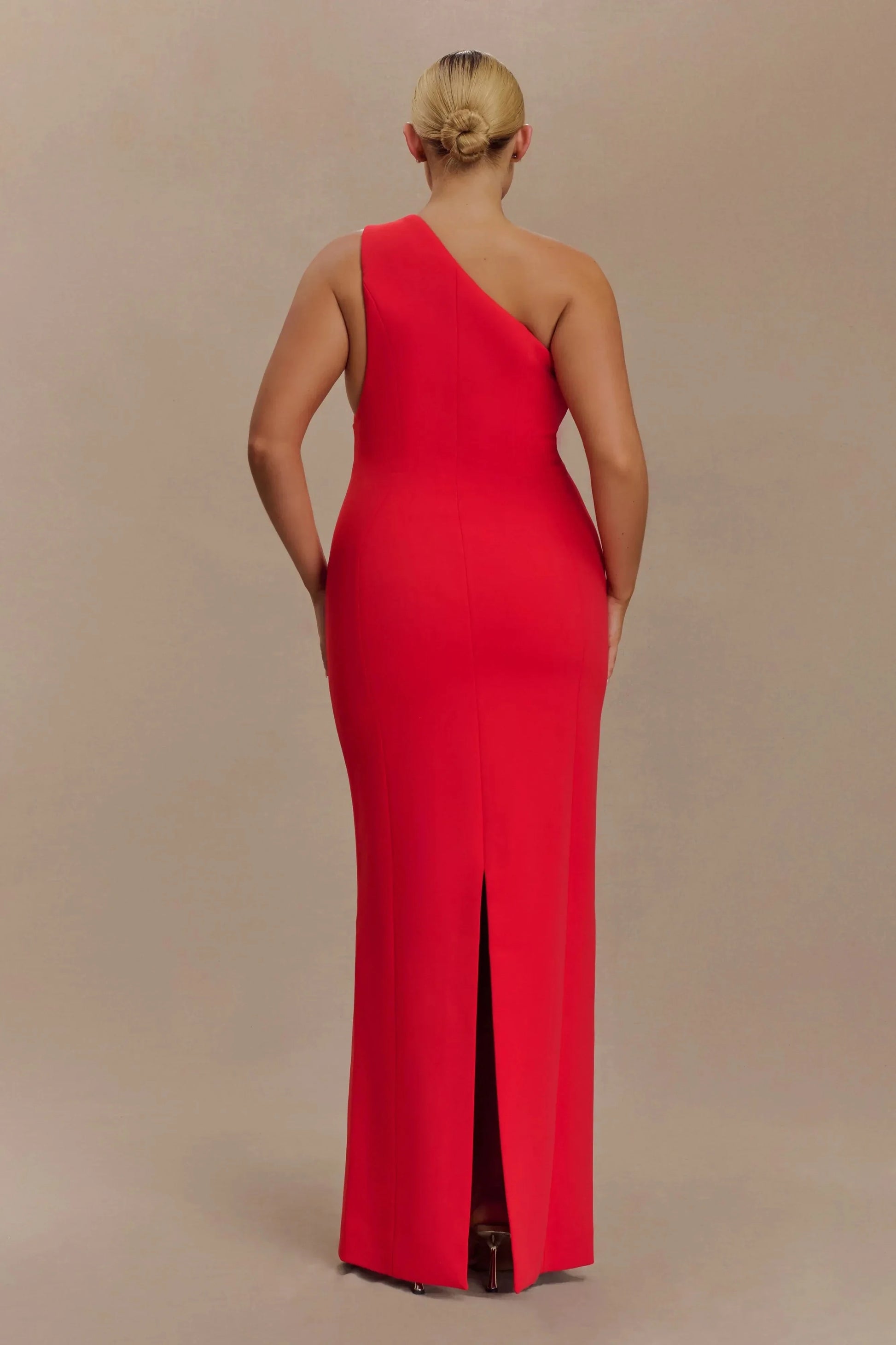 Captivating Plus Size Sheath One Shoulder Sleeveless Back Slit Floor Length Prom Dress by YiHuiw