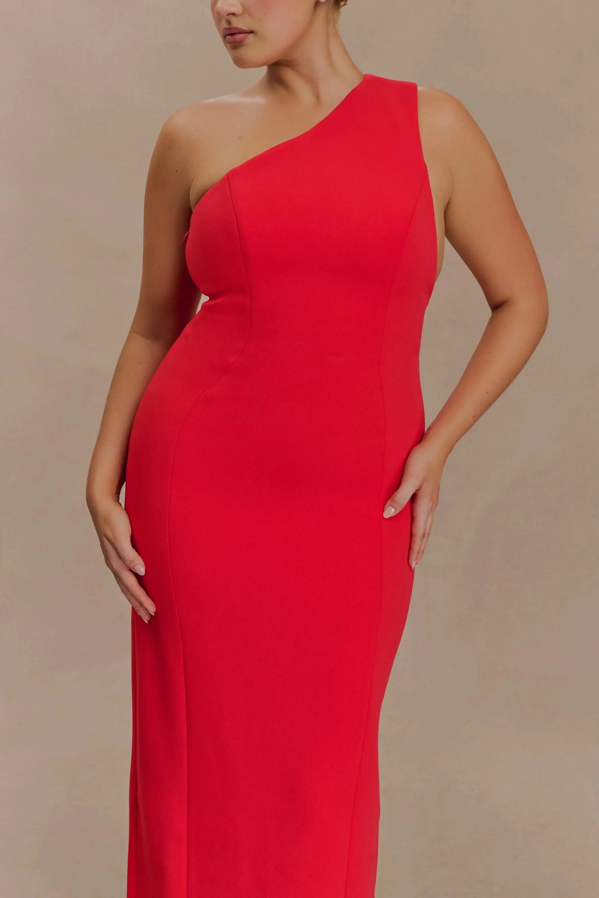 Captivating Plus Size Sheath One Shoulder Sleeveless Back Slit Floor Length Prom Dress by YiHuiw