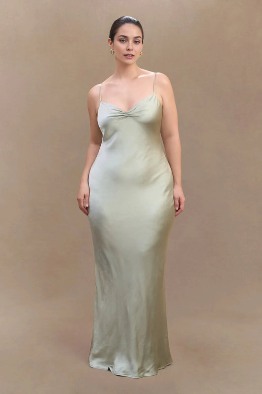 Captivating Plus Size Sheath Spaghetti Strap Open Back Floor Length Prom Dress by YiHuiw