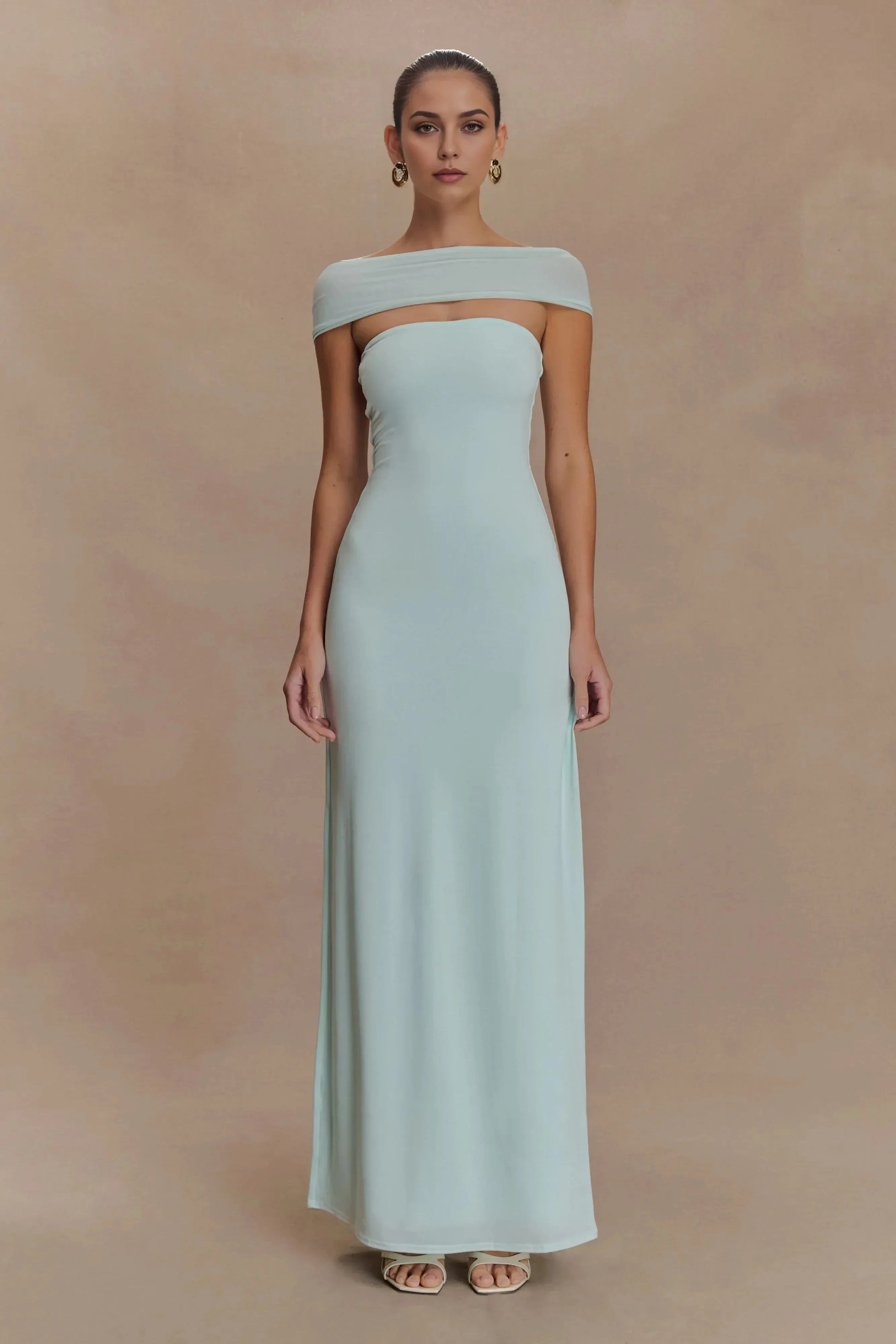 Captivating Sheath Off Shoulder Short Sleeve Ruched Back Floor Length Prom Dress by YiHuiw