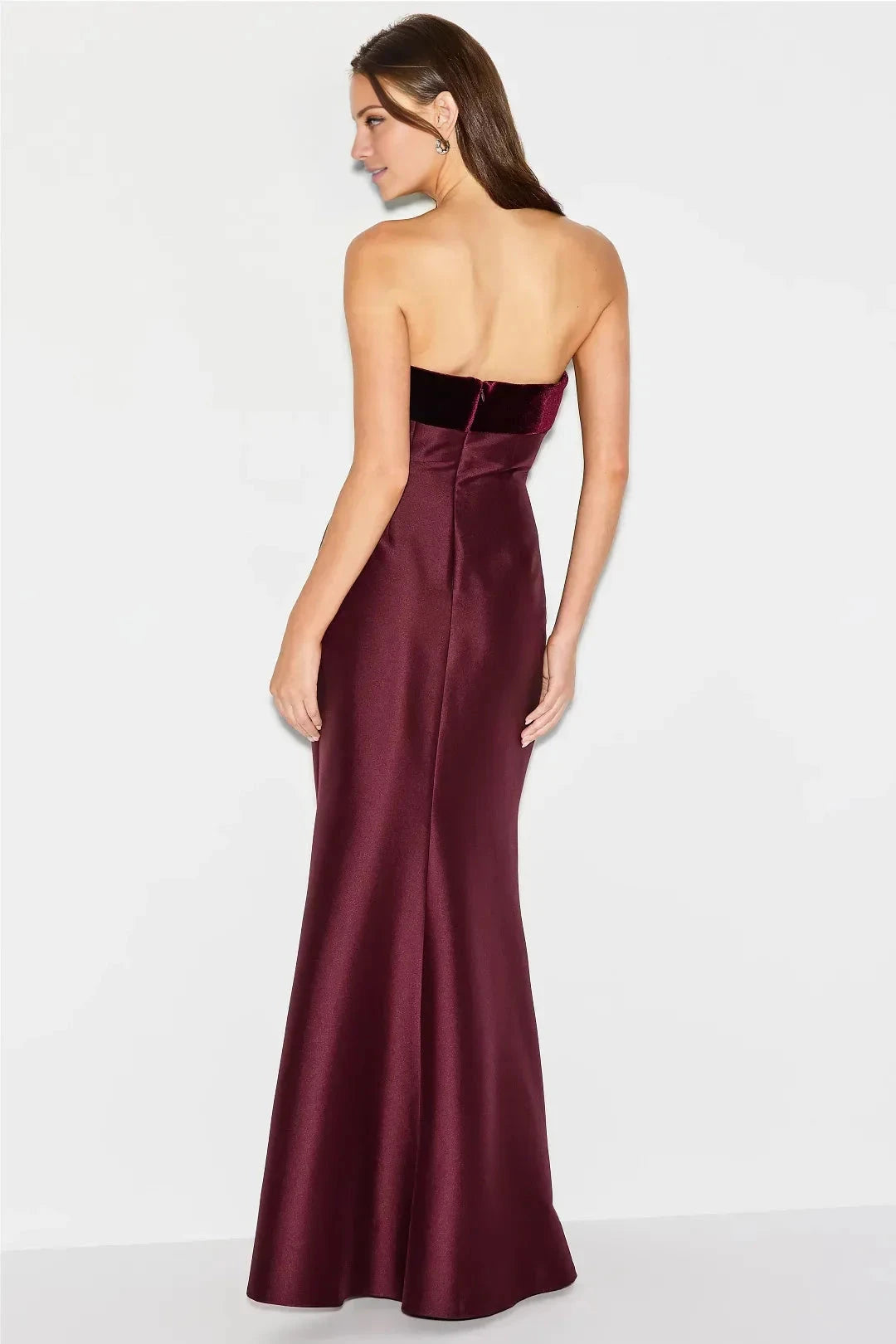 Ceremonial Off the Shoulder Neck Strapless Velvet-Trimmed Satin Mermaid Floor-Length Evening Dress by YiHuiw