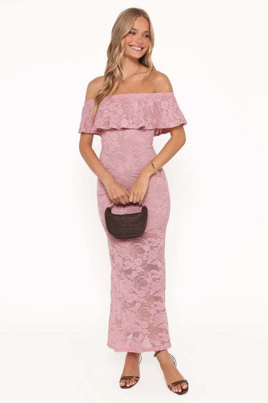 Mermaid Off-Shoulder Lace Ruffled Floor-Length Wedding Dress - Yihuiw by Yihuiw
