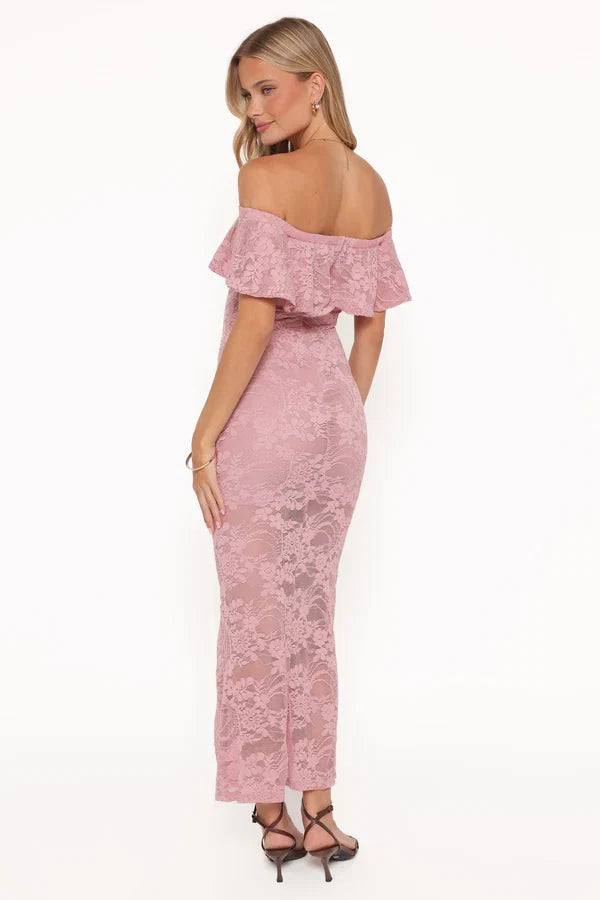 Mermaid Off-Shoulder Lace Ruffled Floor-Length Wedding Dress - Yihuiw by Yihuiw
