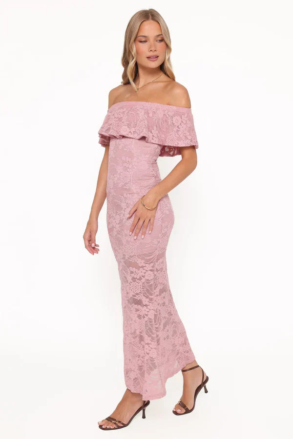 Mermaid Off-Shoulder Lace Ruffled Floor-Length Wedding Dress - Yihuiw by Yihuiw