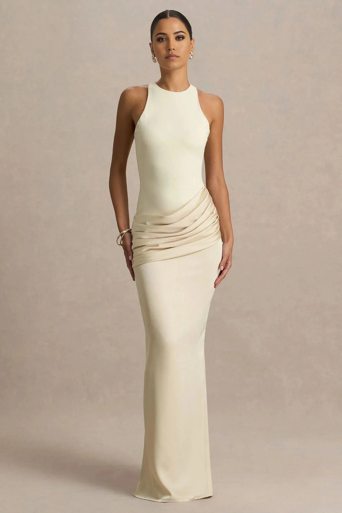 Charming Mermaid High Neck Sleeveless Keyhole Back Floor Length Prom Dress by YiHuiw