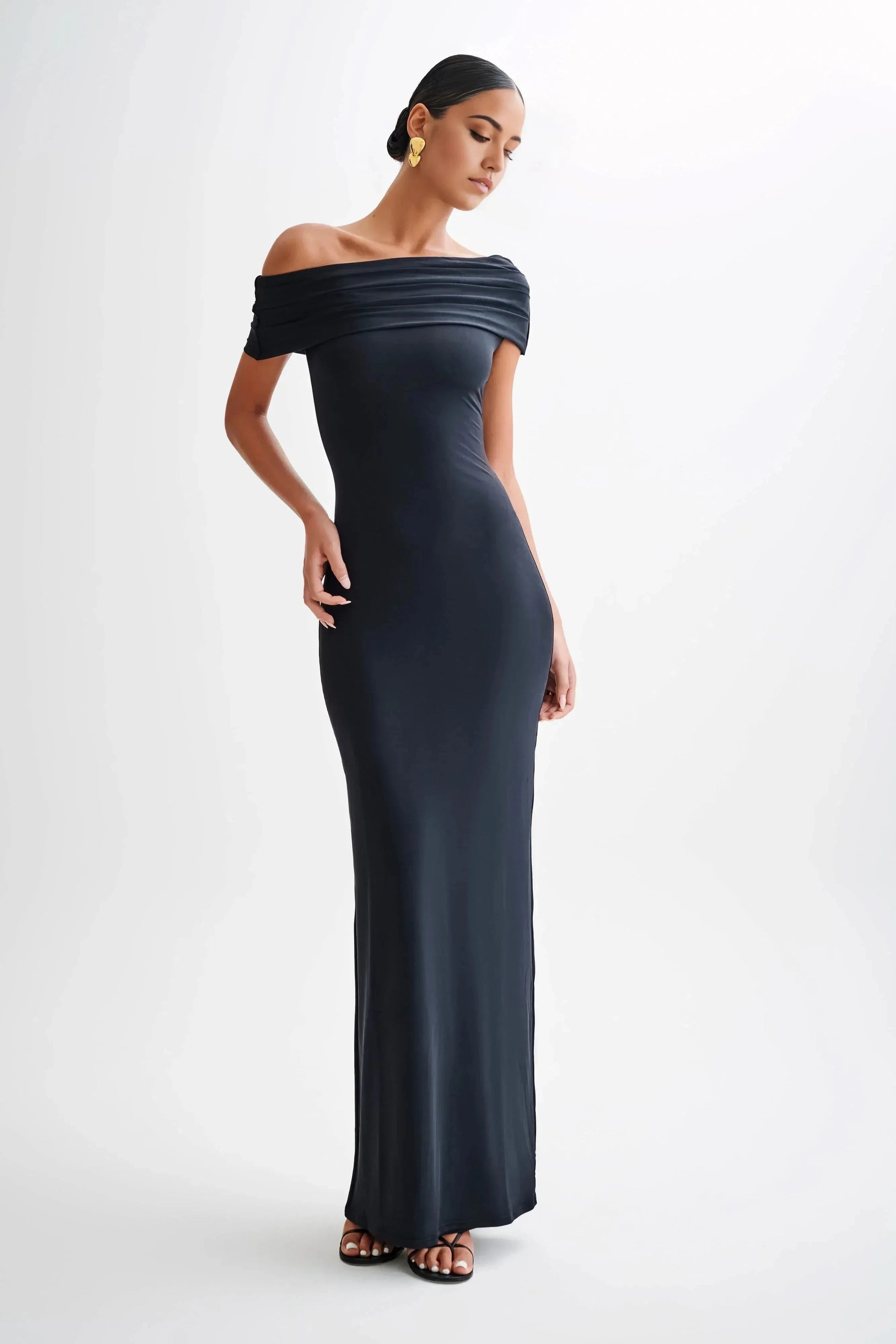 Charming Sheath Off Shoulder Short Sleeve Open Back Floor Length Prom Dress by YiHuiw