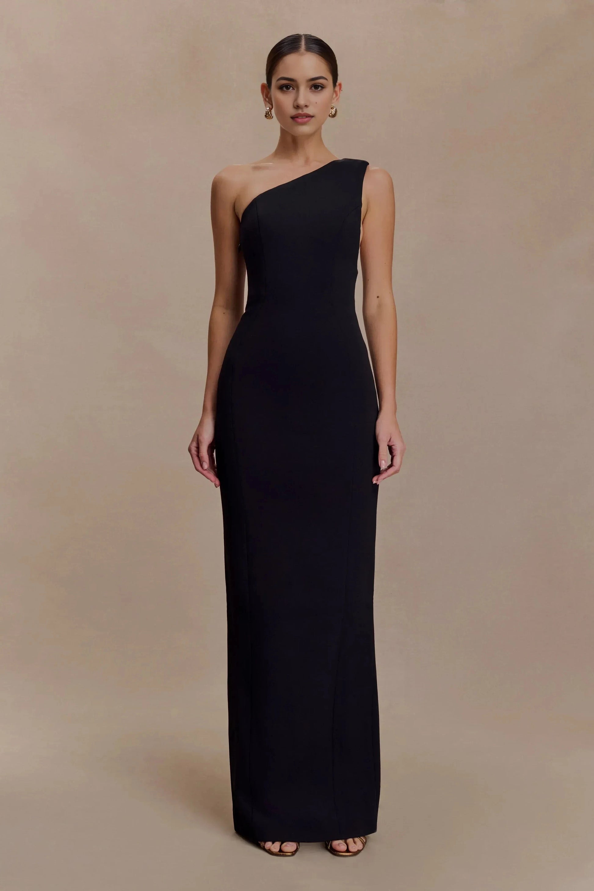 Charming Sheath One Shoulder Sleeveless Back Slit Floor Length Prom Dress by YiHuiw
