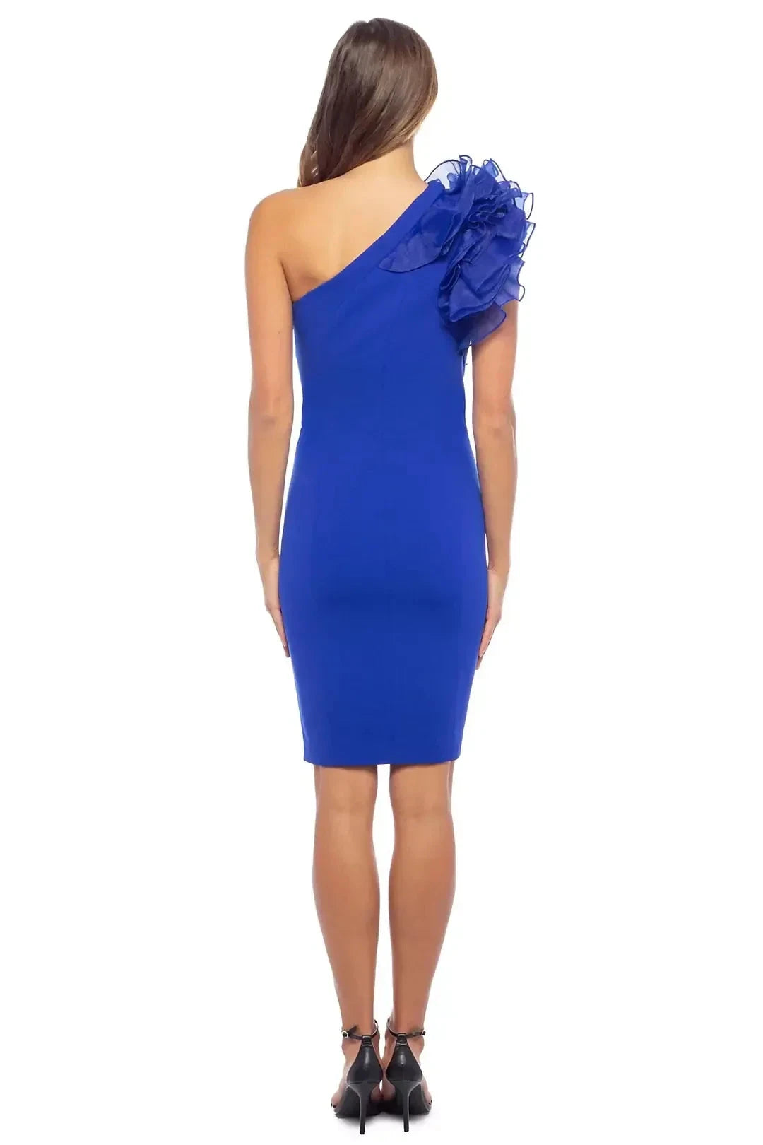 Charming Sheath One Shoulder Sleeveless Plain Back Knee Length Mother of the Bride Dress by YiHuiw