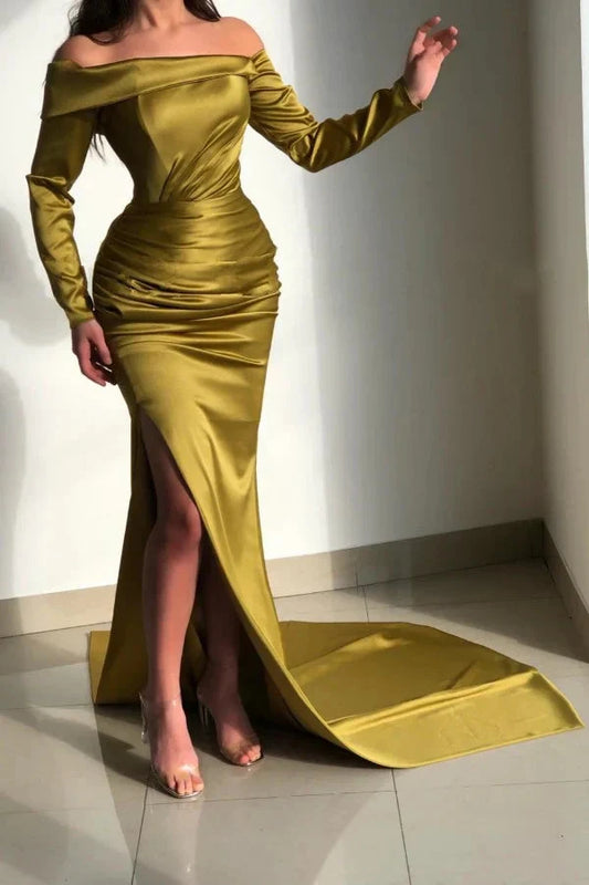 Charming Long Sleeves Mermaid Best Long Fashion Evening Prom Dresses simple gentle atmospheric and unique desi Bring summer colors to enhance whiteness by YiHuiw