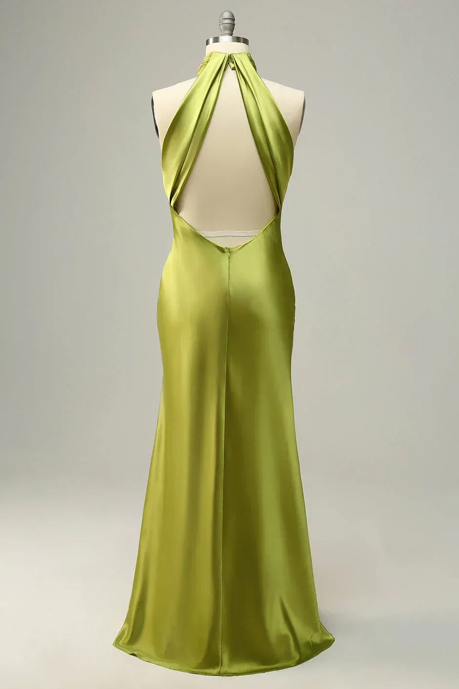 Mermaid Halter Satin Wedding Dress - Yihuiw by Yihuiw