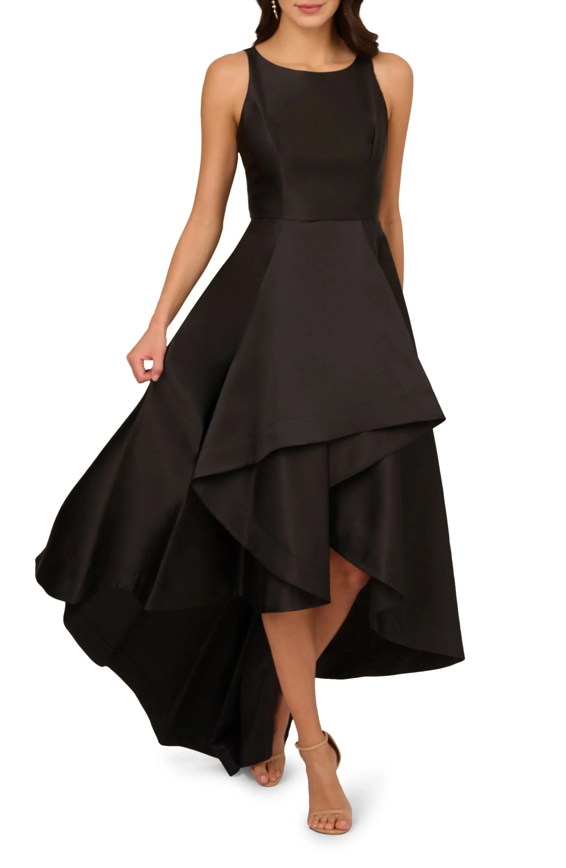 Chic A Line Crew Neck Sleeveless Cut Out Back Hi Lo Hot Sale Evening Dress by YiHuiw