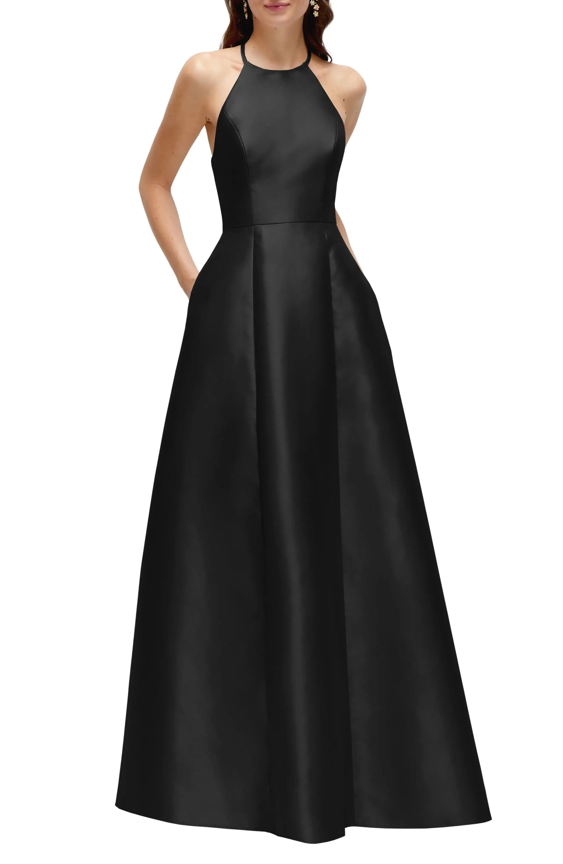 Chic A Line Halter Neck Sleeveless Keyhole Back Maxi For Sale Evening Dress by YiHuiw