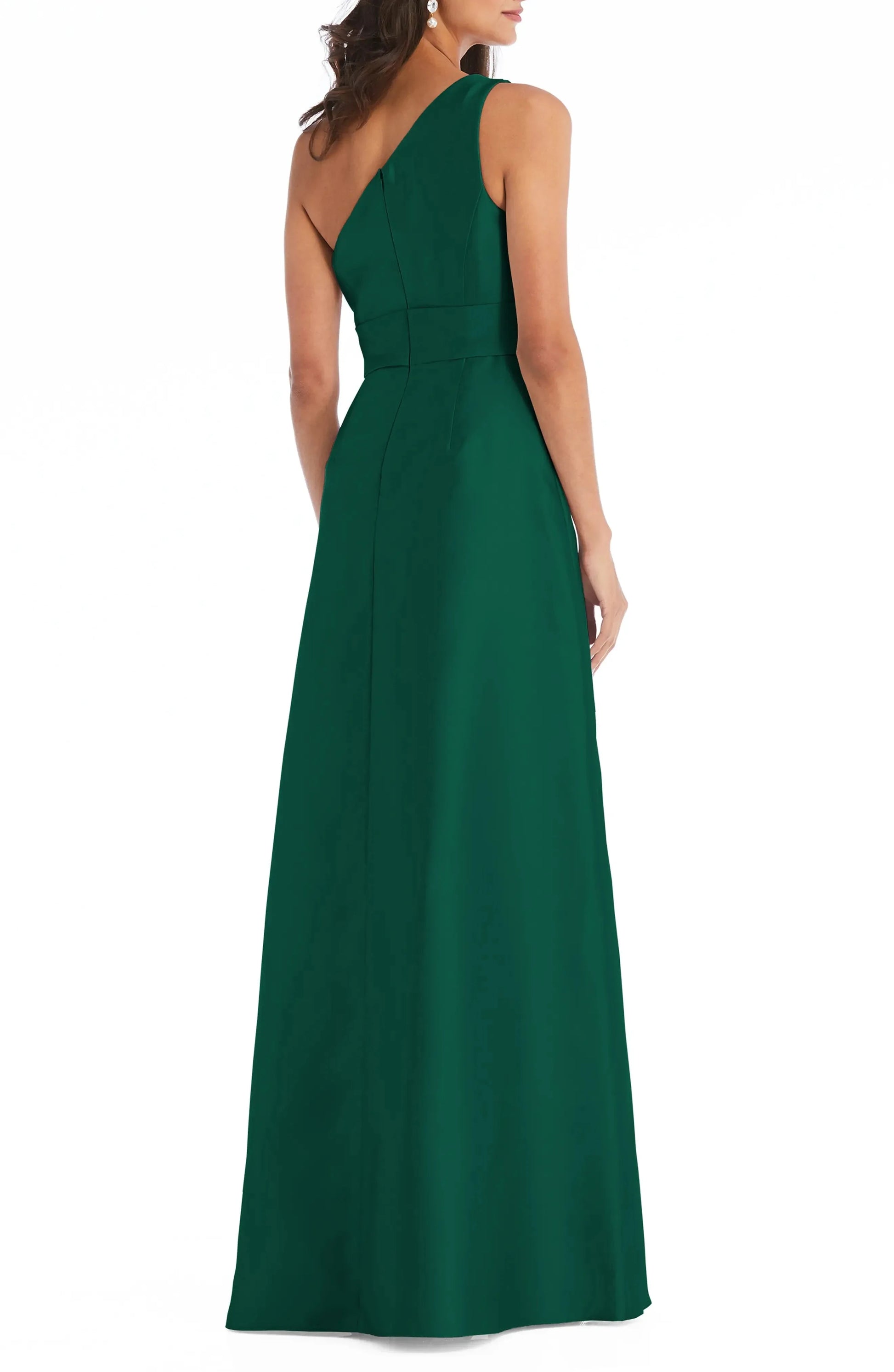 Chic A Line One Shoulder Sleeveless Belted Maxi Hot Sale Evening Dress by YiHuiw
