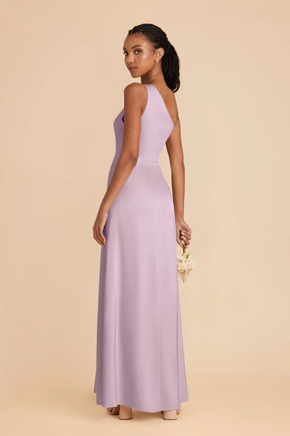 A-Line One-Shoulder Sleeveless Open Back High Slit Floor-Length Wedding Dress - Yihuiw by Yihuiw