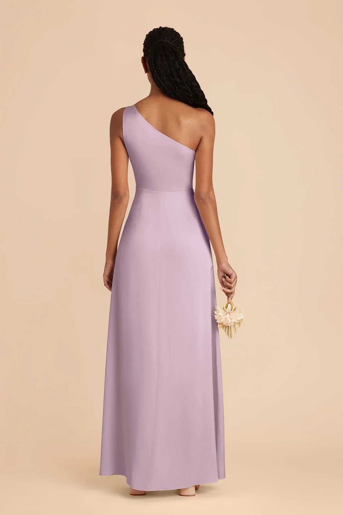 A-Line One-Shoulder Sleeveless Open Back High Slit Floor-Length Wedding Dress - Yihuiw by Yihuiw