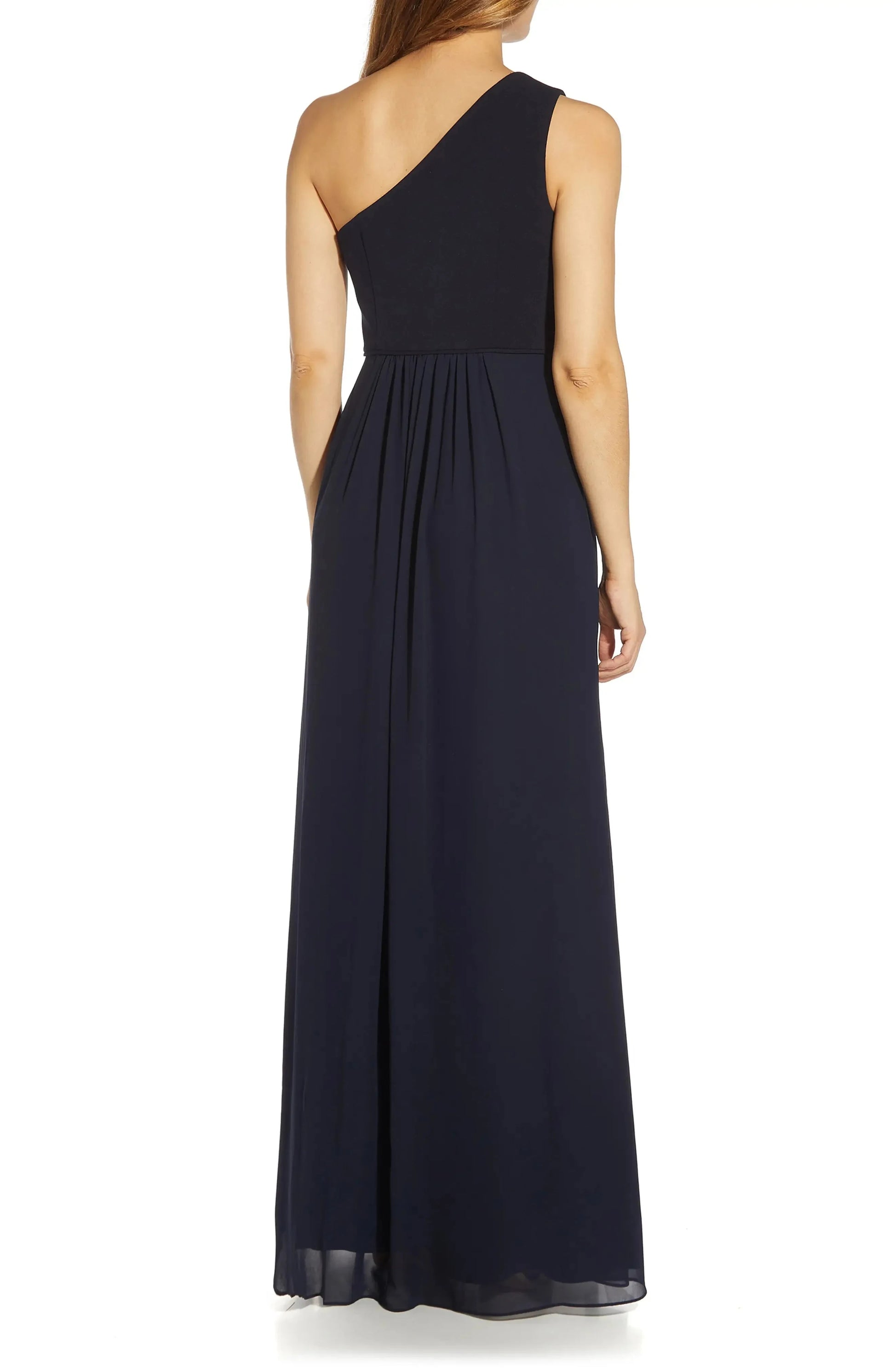 Chic A Line One Shoulder Sleeveless Pleated Maxi Hot Sale Evening Dress by YiHuiw