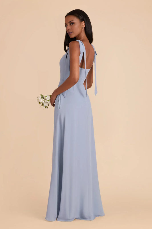 A-Line Square Neck Open Back Floor-Length Wedding Dress - Yihuiw by Yihuiw
