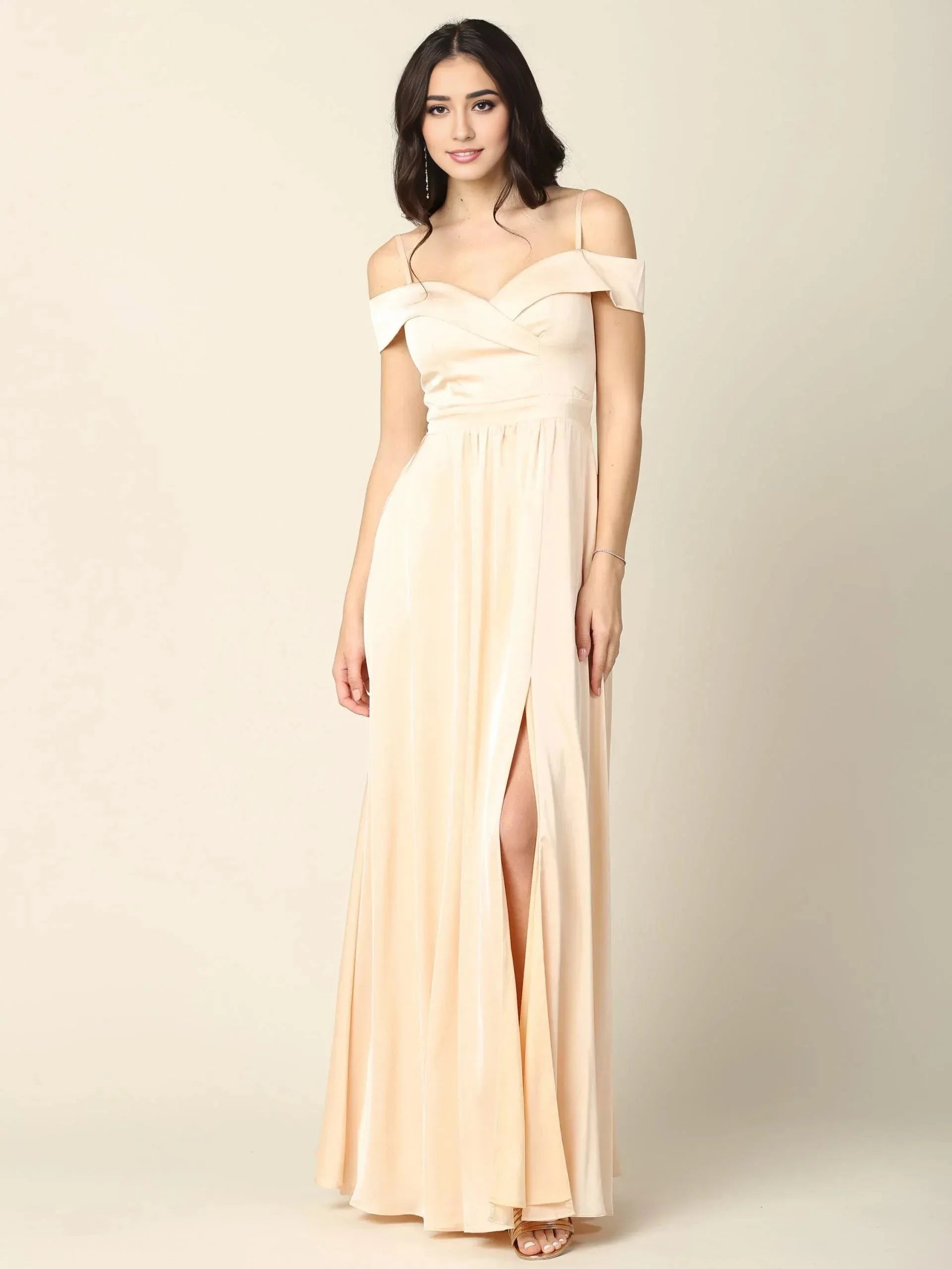 Chic A-Line Sweetheart Cold Shoulder Spaghetti Strap Zipper Back Floor Length Prom Dress by YiHuiw