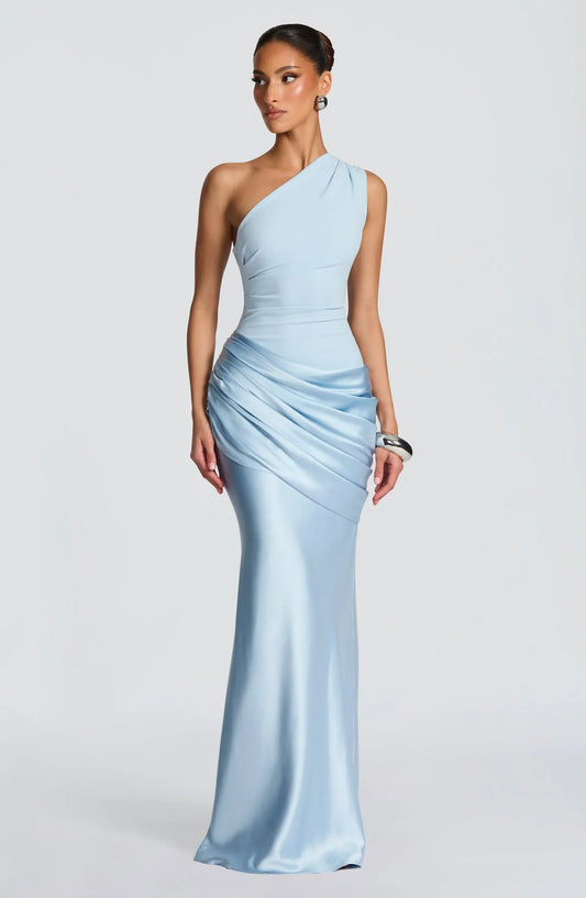 Mermaid One-Shoulder Ruched Floor-Length Wedding Dress - Yihuiw by Yihuiw