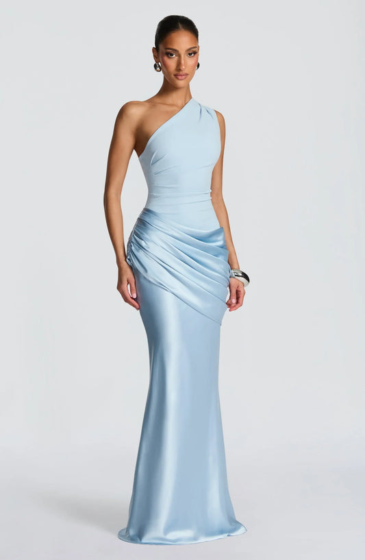 Mermaid One-Shoulder Ruched Floor-Length Wedding Dress - Yihuiw by Yihuiw