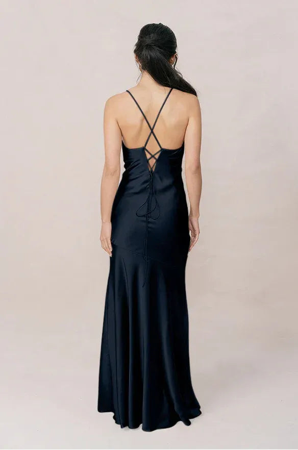 Mermaid Spaghetti Strap Lace High Slit Floor-Length Wedding Dress - Yihuiw by Yihuiw
