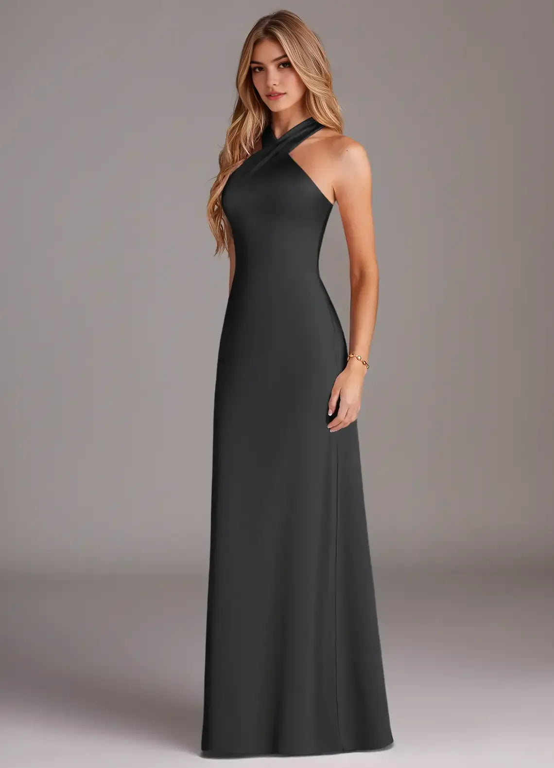 Mermaid Halter Sleeveless Floor-Length Evening Dress - Yihuiw by Yihuiw