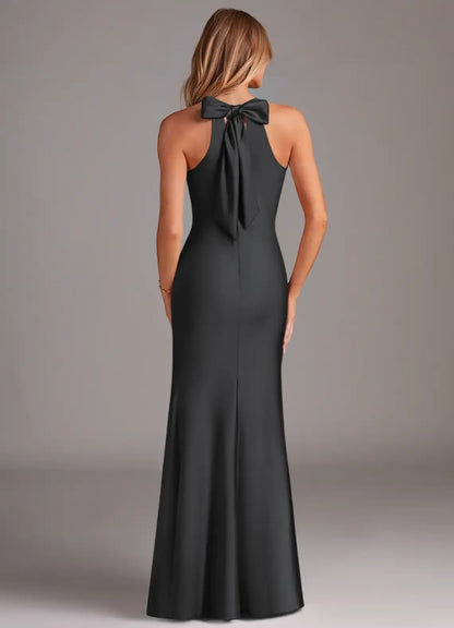 Mermaid Halter Sleeveless Floor-Length Evening Dress - Yihuiw by Yihuiw