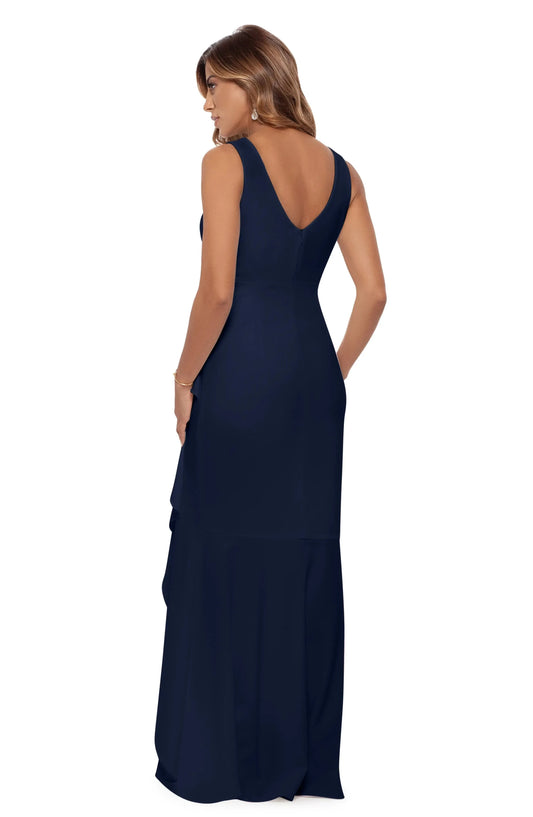 Chic Mermaid Deep V Sleeveless Scoop Back Floor Length Hot Sale Prom Dress by YiHuiw