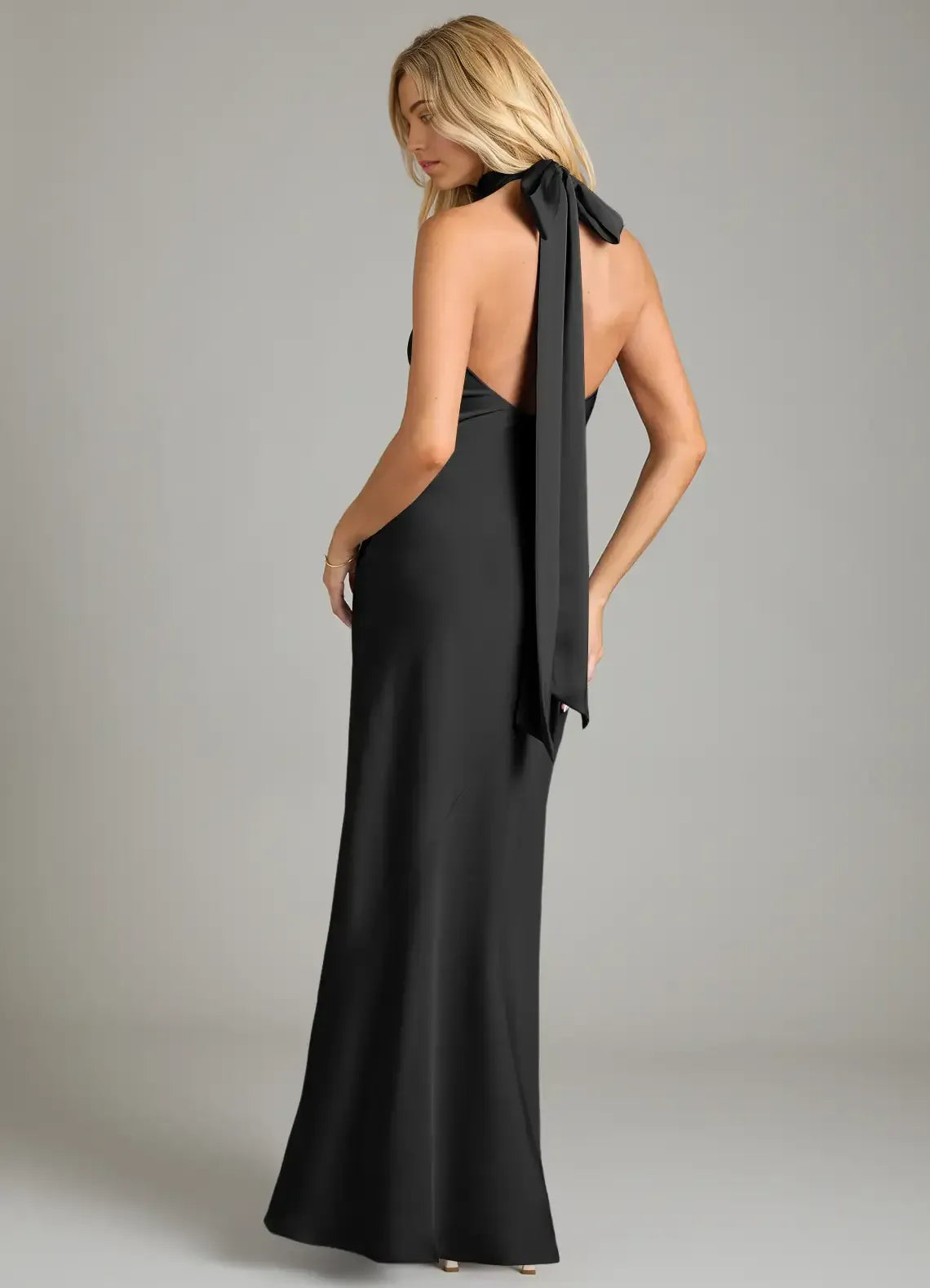 Mermaid Halter Sleeveless Floor-Length Evening Dress - Yihuiw by Yihuiw
