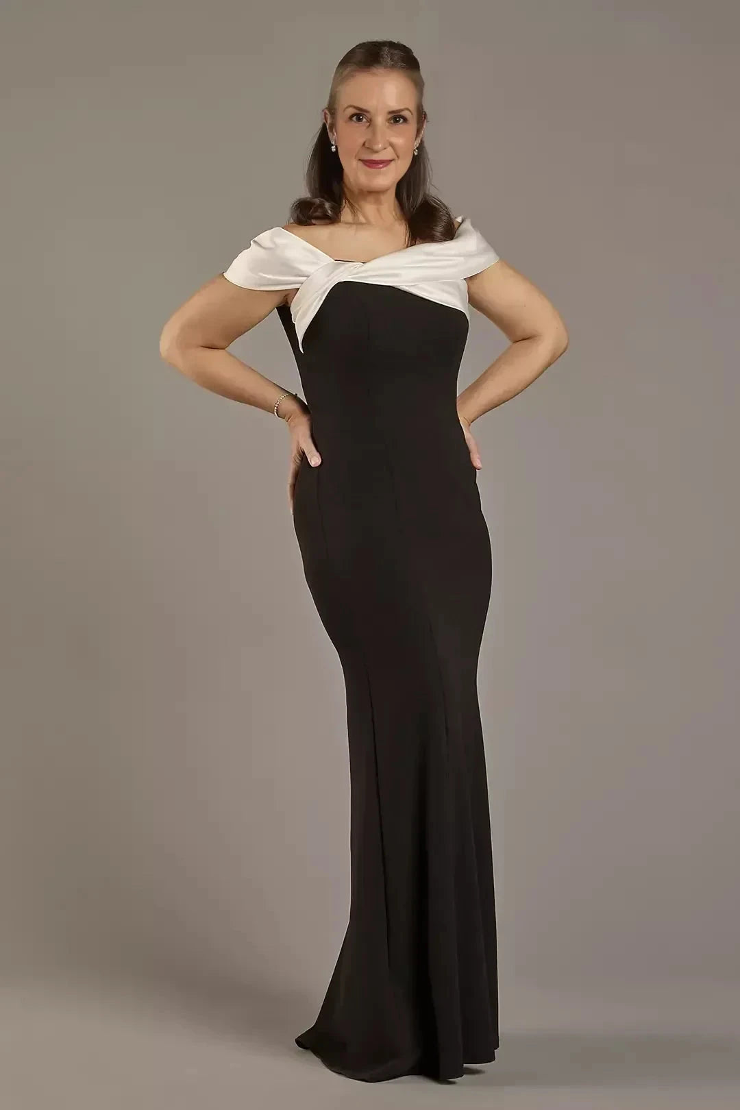 Chic Mermaid Off Shoulder Sleeveless Zipper Back Floor Length Mother of the Bride Dress by YiHuiw