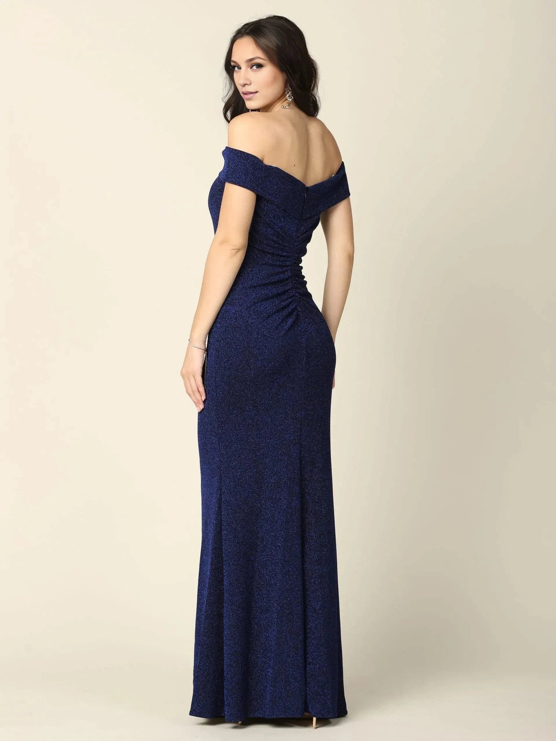 Chic Mermaid Off-the-Shoulder Sleeveless Ruched Back Floor Length Prom Dress by YiHuiw