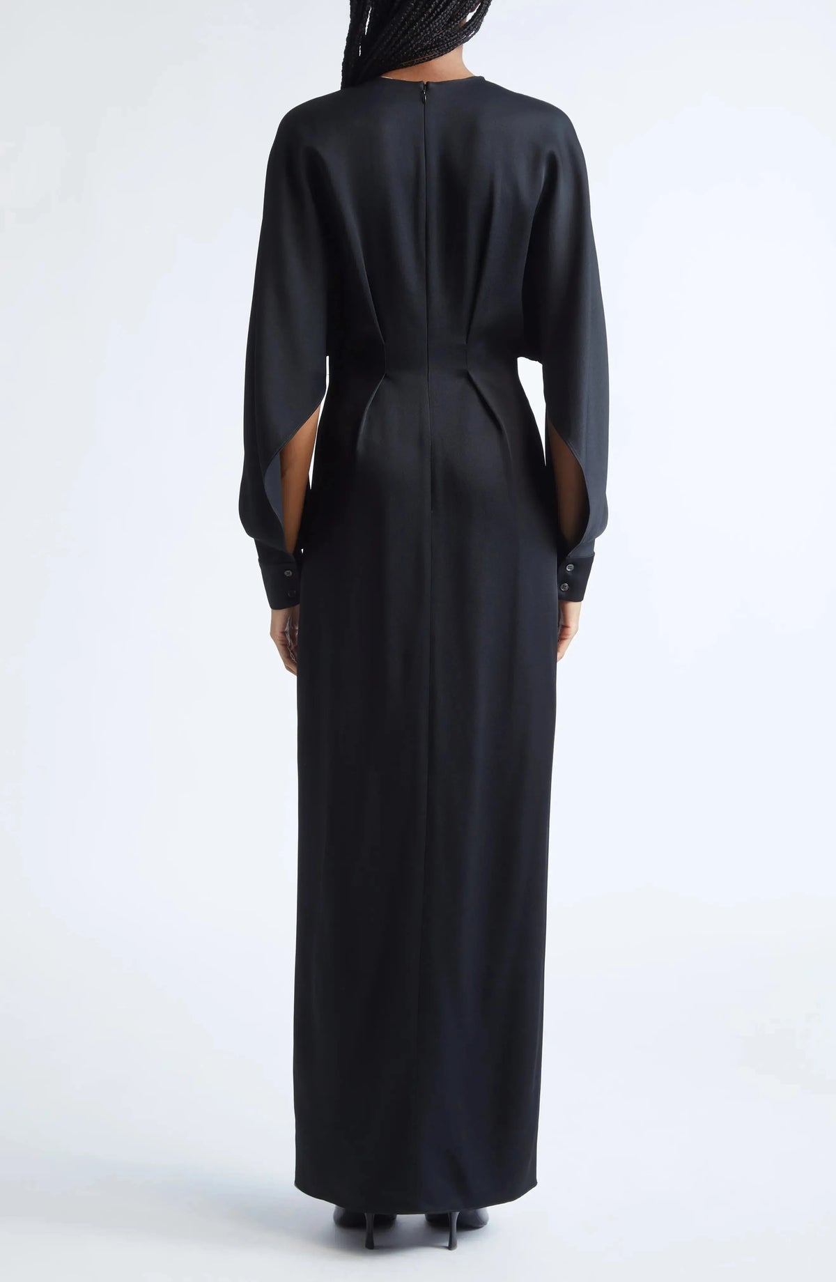 Chic Sheath Crew Neck Cut Out Sleeve Zip Back Maxi For Women Evening Dress by YiHuiw