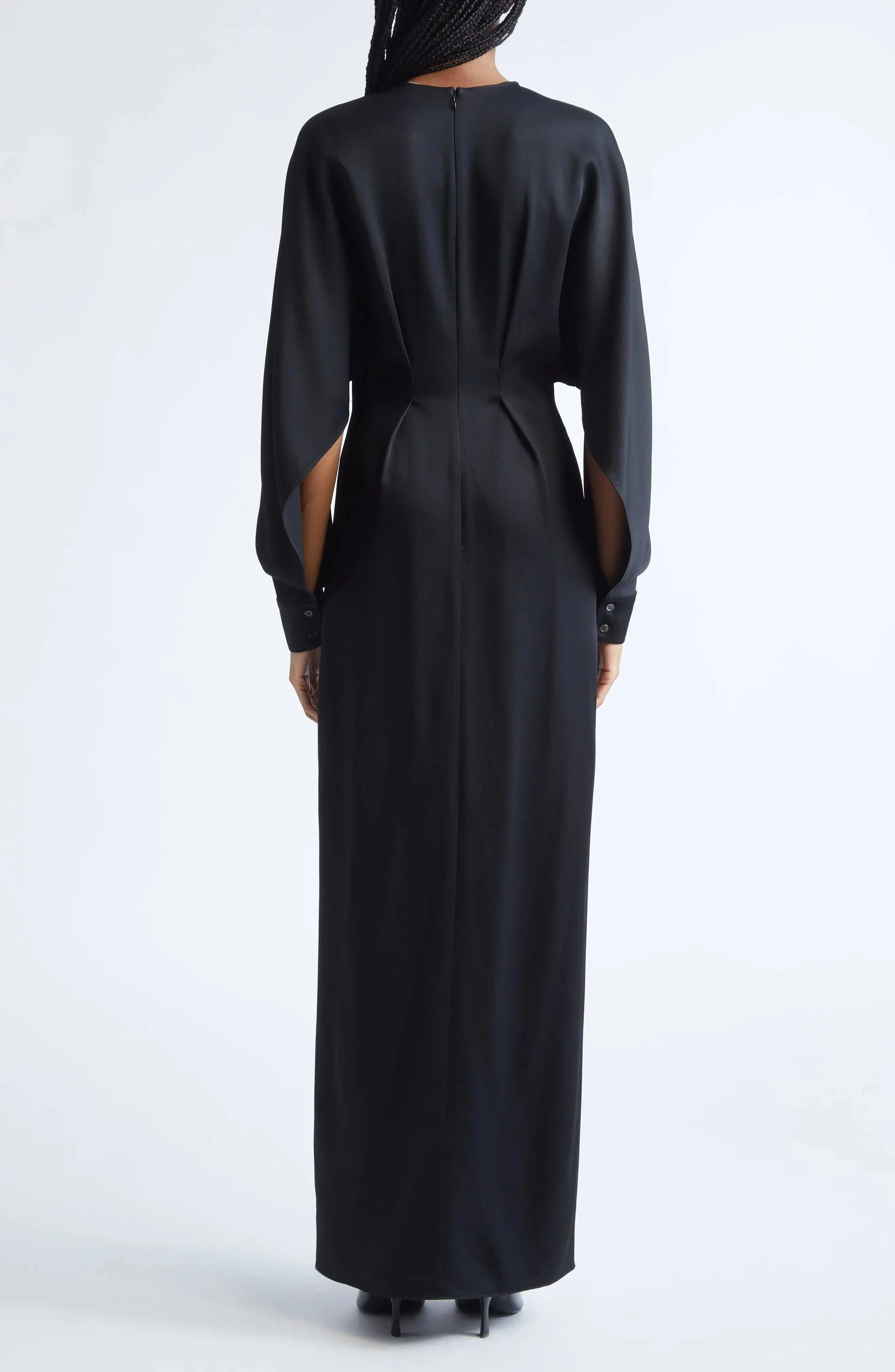 Chic Sheath Crew Neck Cut Out Sleeve Zip Back Maxi For Women Evening Dress by YiHuiw