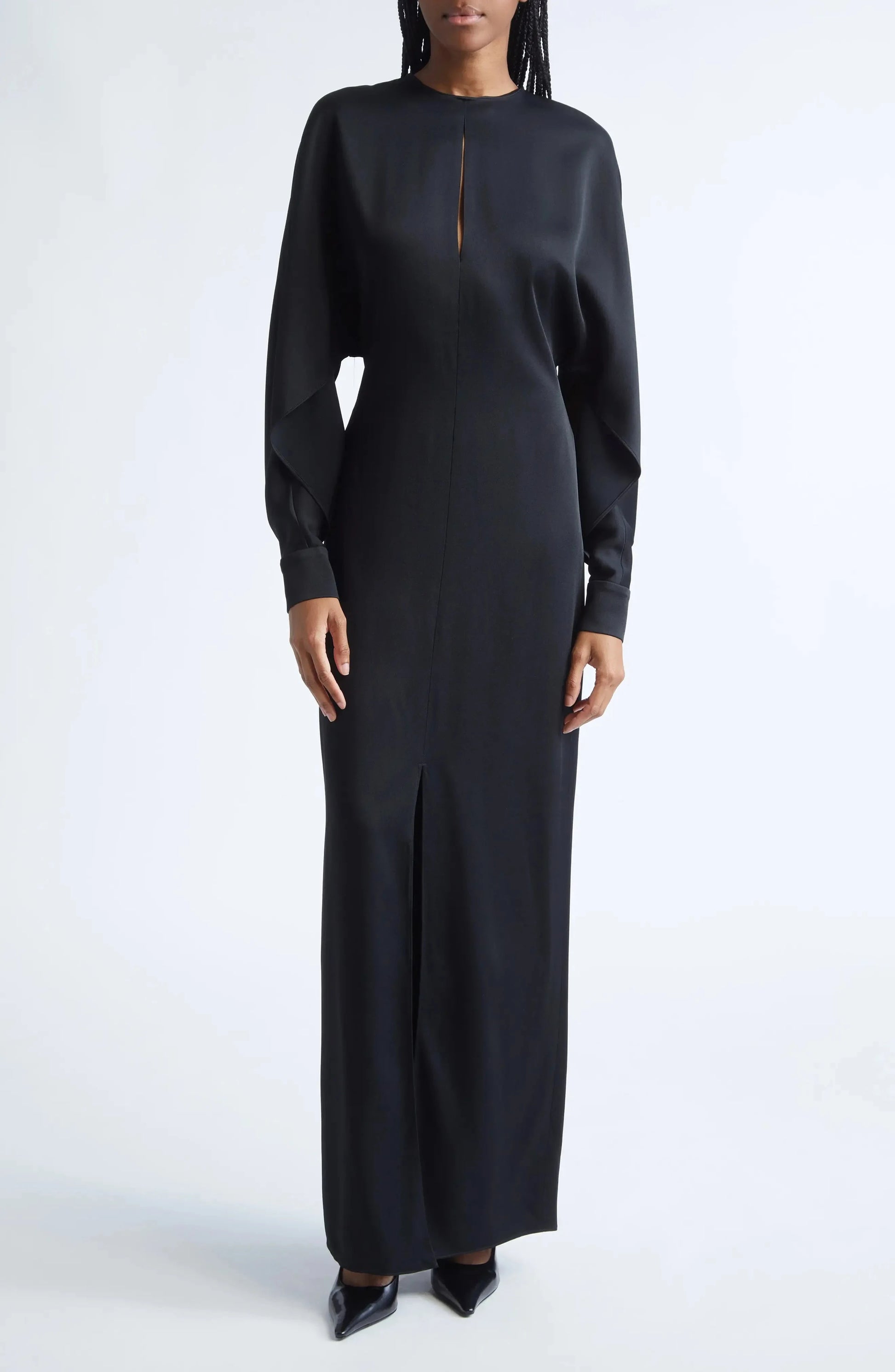 Chic Sheath Crew Neck Cut Out Sleeve Zip Back Maxi For Women Evening Dress by YiHuiw