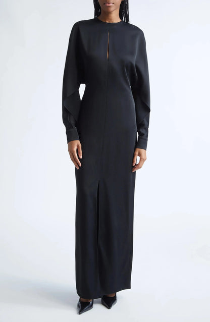 Chic Sheath Crew Neck Cut Out Sleeve Zip Back Maxi For Women Evening Dress by YiHuiw