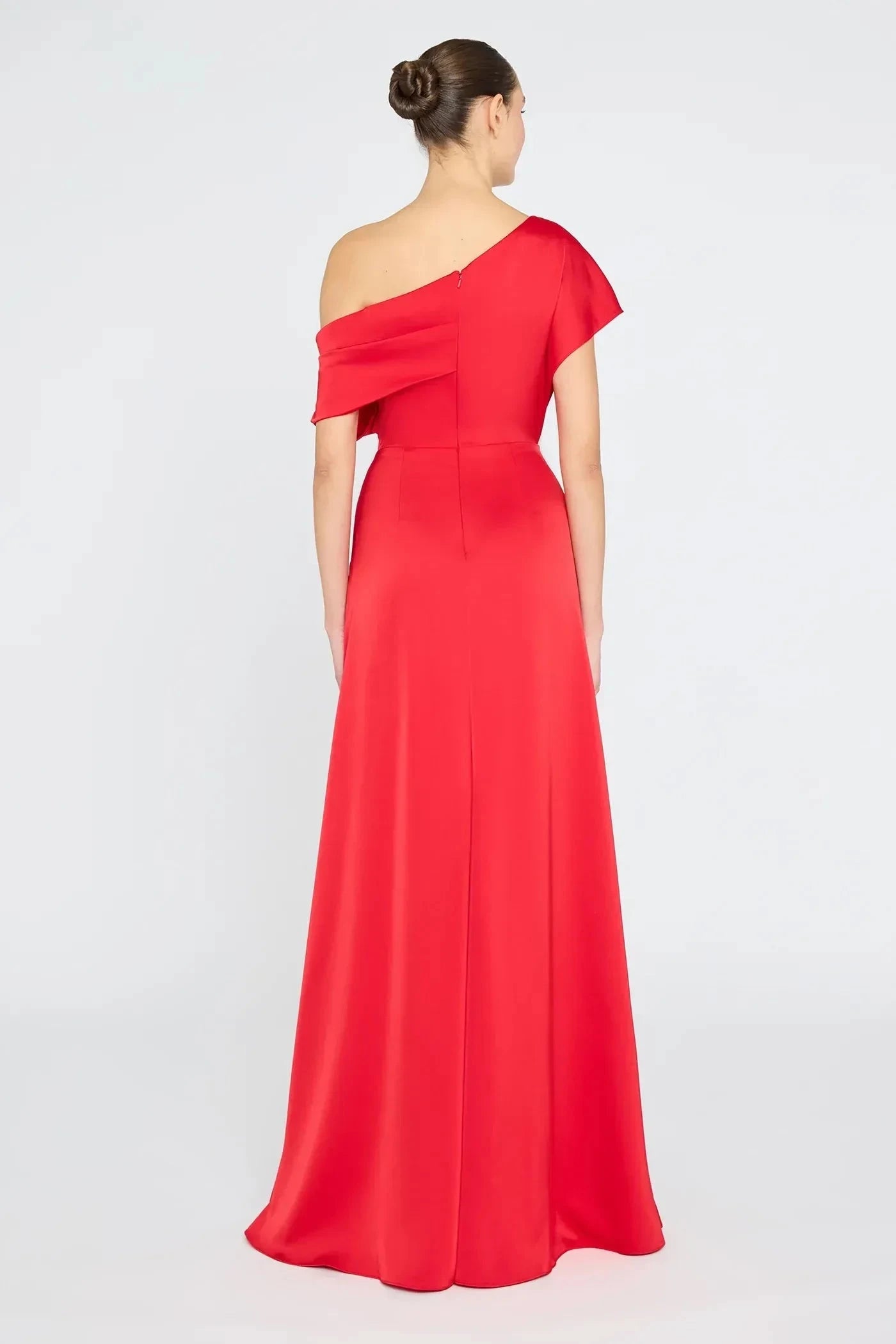 Chic Sheath One Shoulder Short Sleeve Ruched Back Floor Length Prom Dress by YiHuiw