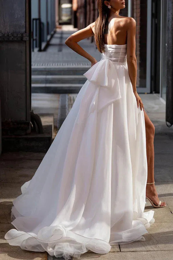 A-Line Sweetheart Chiffon Floor-Length Wedding Dress - Yihuiw by Yihuiw