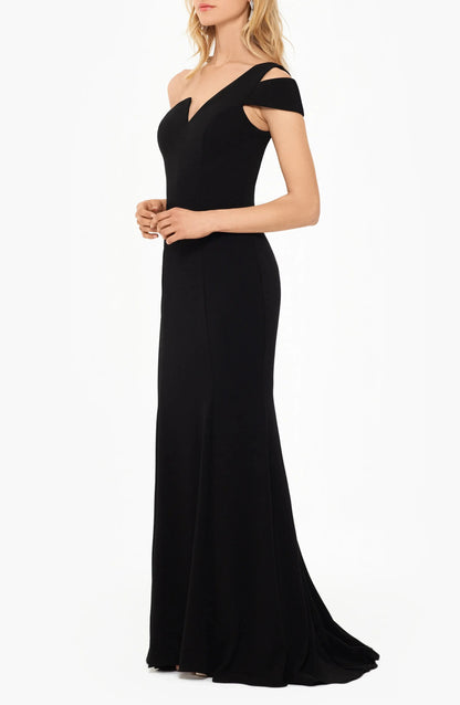 Chic Trumpet One Shoulder Cutout Neck Zipper Back Train For Women Evening Dress by YiHuiw