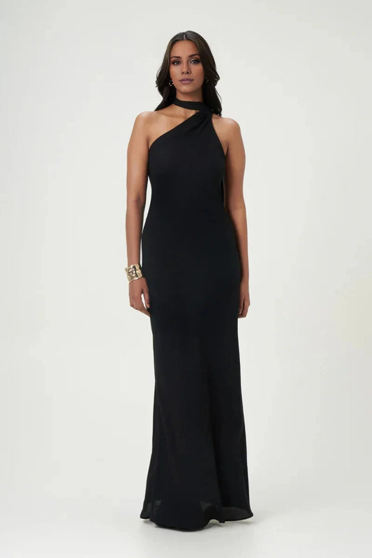 Chic Sheath One-Shoulder Neck Sleeveless Open-Back Floor-Length Evening Dress by YiHuiw