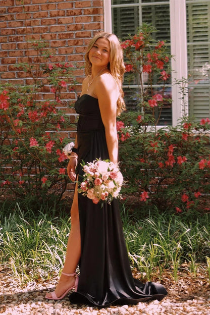 Chic Strapless Sweetheart Neck Mesh Corset Satin Mermaid Prom Dress by JiMiss Dresses