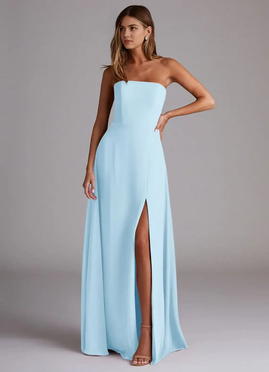 Strapless Floor-Length Wedding Dress - Yihuiw by Yihuiw