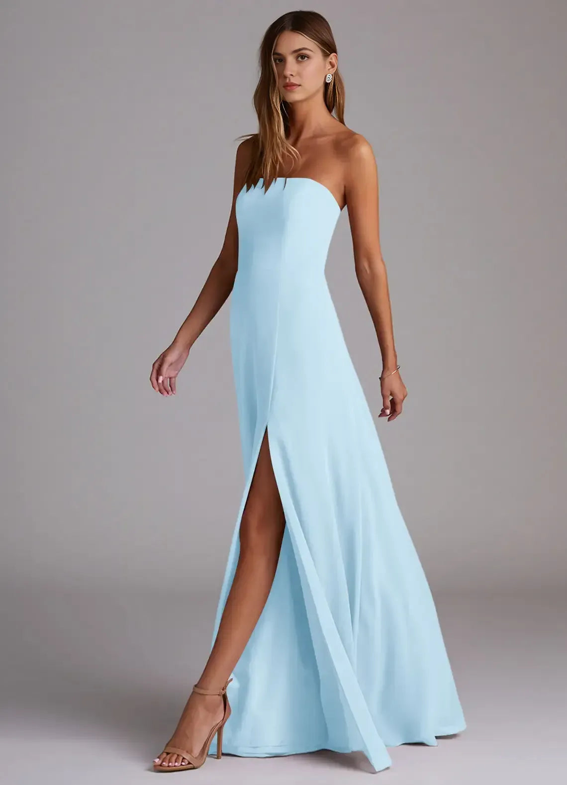 Strapless Floor-Length Wedding Dress - Yihuiw by Yihuiw