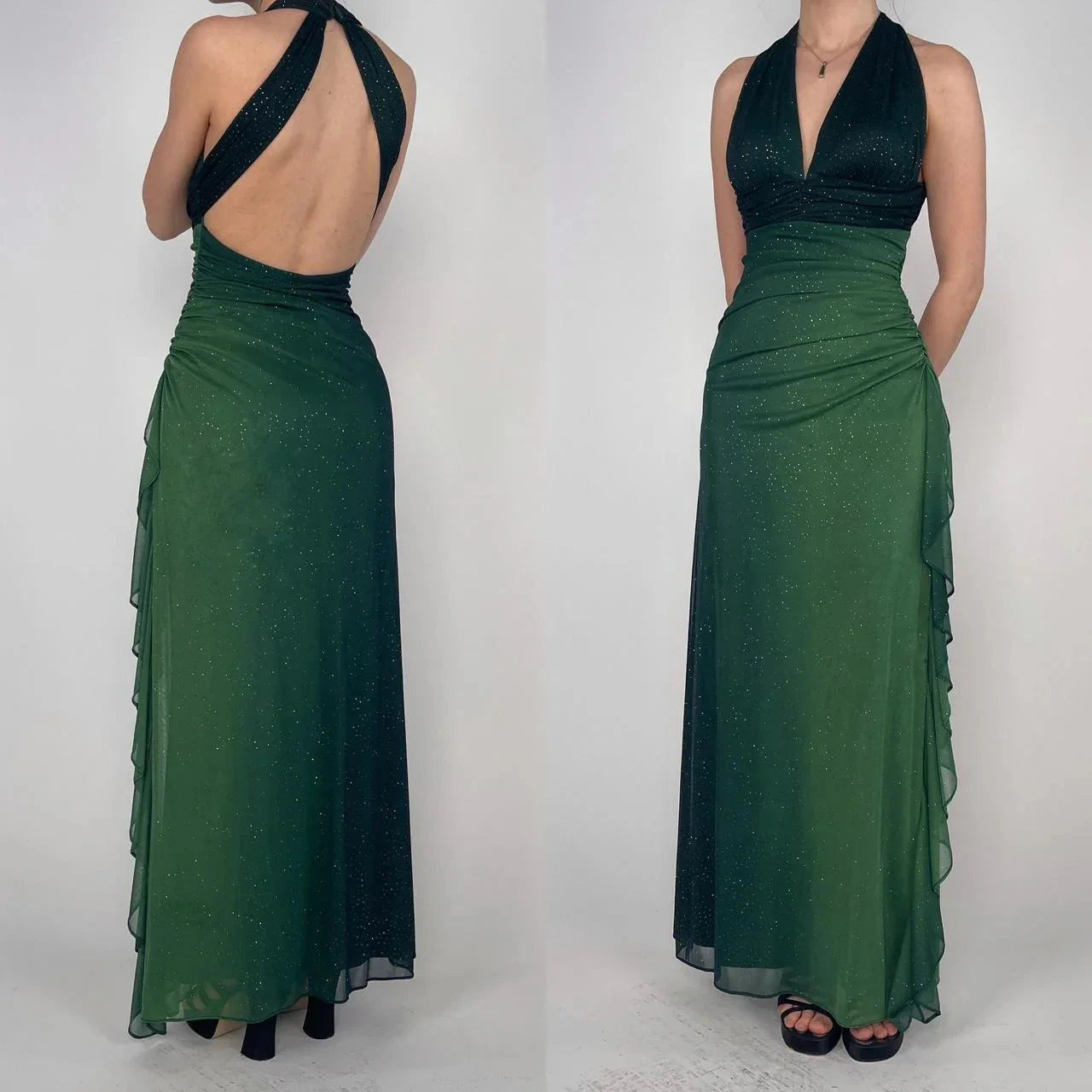 Chiffon Bodycon Slim Formal Prom Dress Evening Dress Birthday Party Dress Graduation Prom Dress simple gentle atmospheric and unique desi Bring summer colors to enhance whiteness by YiHuiw