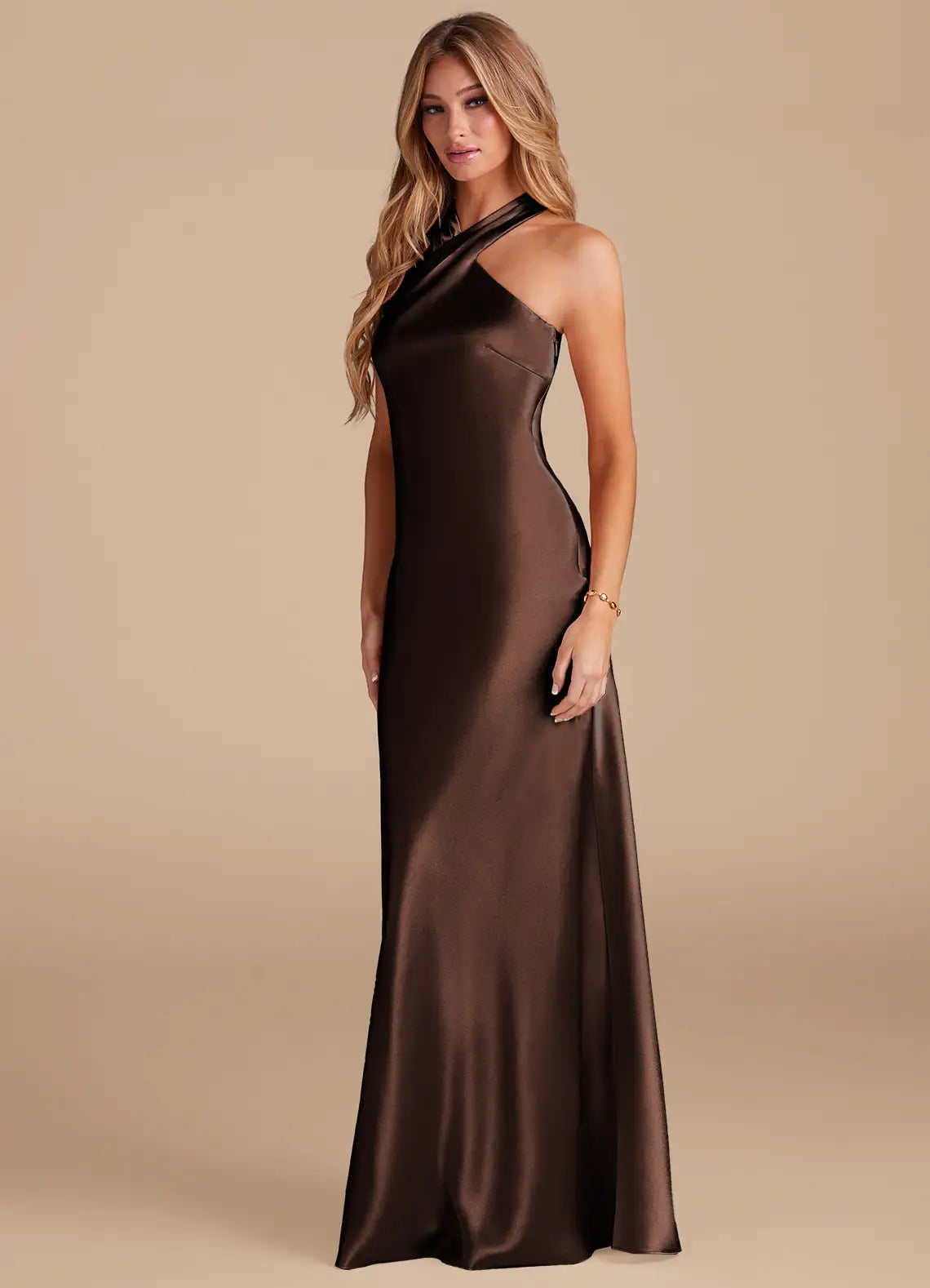 Mermaid Halter Satin Floor-Length Wedding Dress - Yihuiw by Yihuiw
