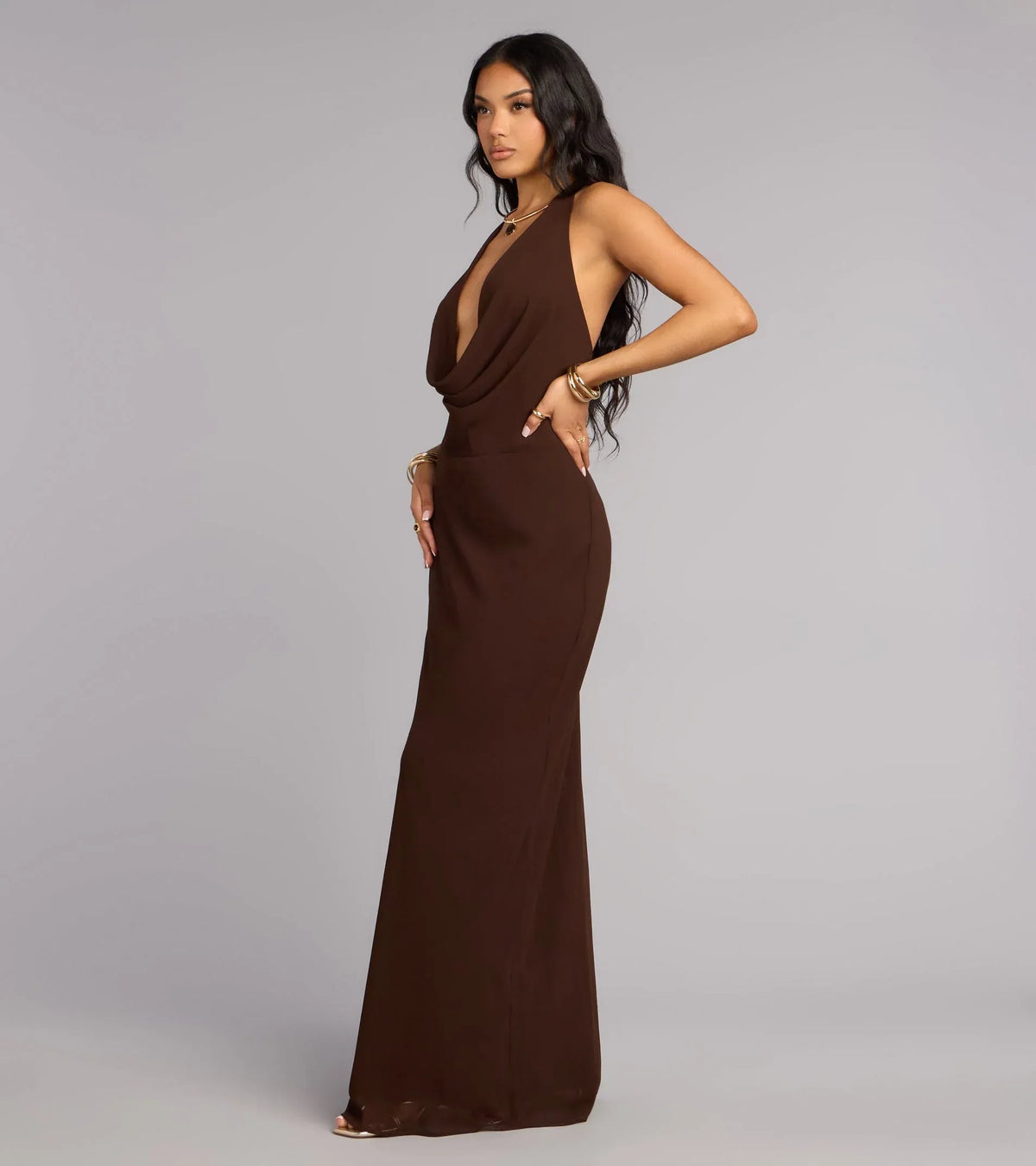 Mermaid Halter Floor-Length Wedding Dress - Yihuiw by Yihuiw