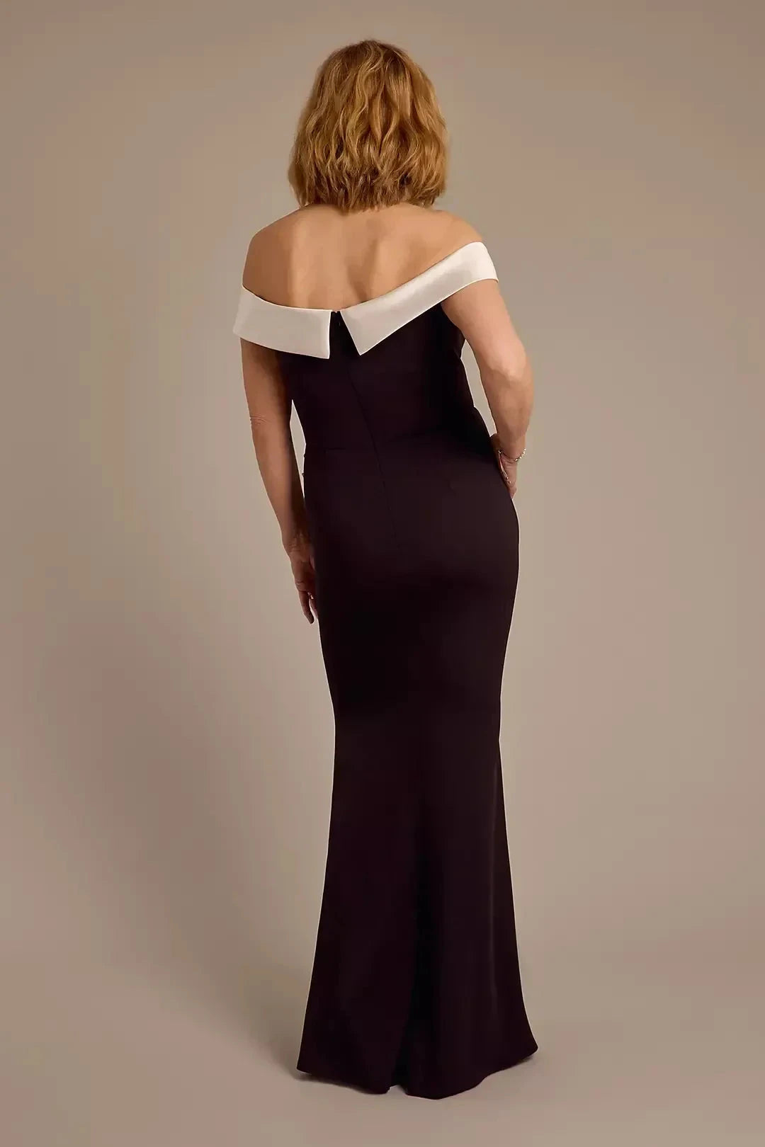Classic Mermaid Off Shoulder Cap Sleeve Ruched Back Floor Length Mother of the Bride Dress by YiHuiw