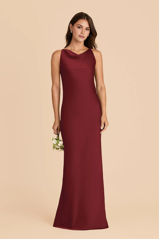 Cowl Neck Sleeveless Floor-Length Wedding Dress - Yihuiw by Yihuiw